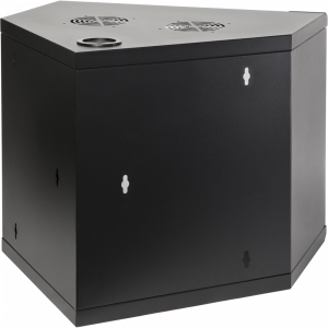 Шкаф настенный угловой глубиной 600мм, стеклянная дверь, черный